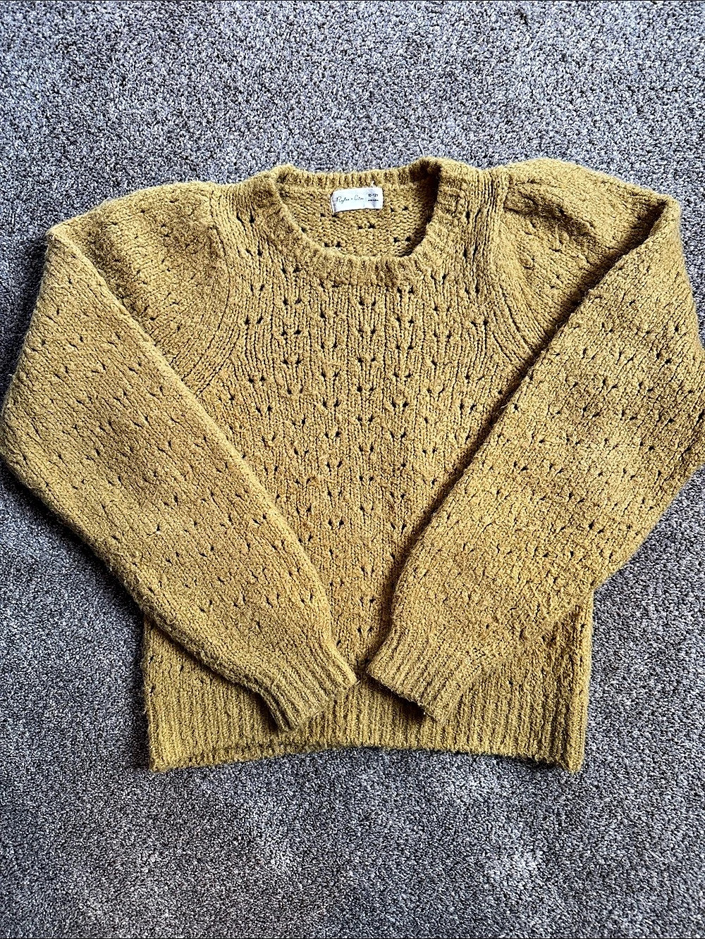 Rylee + Cru Knit Sweater Brownish Yellow Girls 10-12